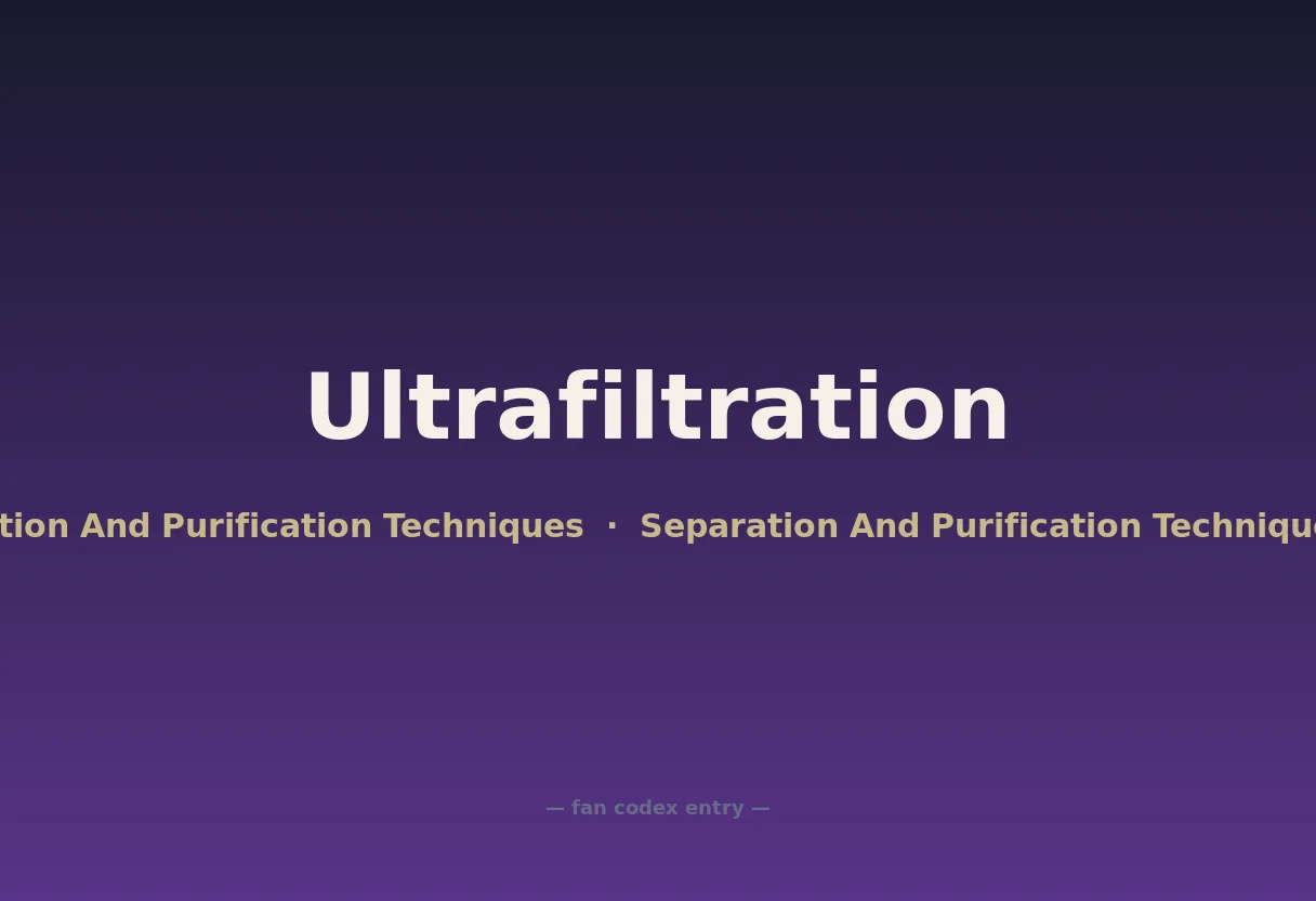 Ultrafiltration